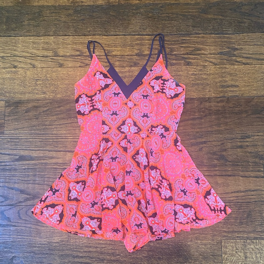 Bright Coral Pink Romper